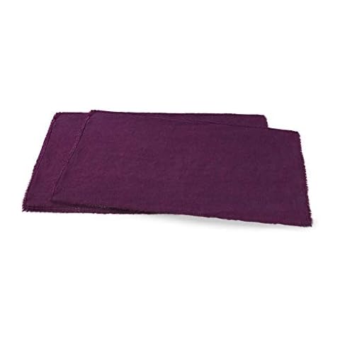 Purple Fringed Stone Washed Placemat - 14"x20" Oblong, 4 Ct Cover