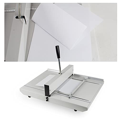 genmine 13.7\" 350mm Manual Creasing Machine Paper Scoring Machine Scorer Perforator Paper Creaser Creasing Desktop A4 Paper Card Machine High Gloss Covers for Paper Card Book Scoring ( US Stock)