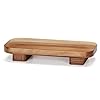 Farmhouse Wood Tray Rustic Wooden Pedestal 12 * 5.5 * 2 inches Decorative Wood Riser for Farmhouse Kitchen Counter Bathroom Room Decor (Brown)