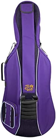 Tom & Will 41VC12-615 Cello Gig Bag Classic Series in Purple with Black Trim, 1/2 Size