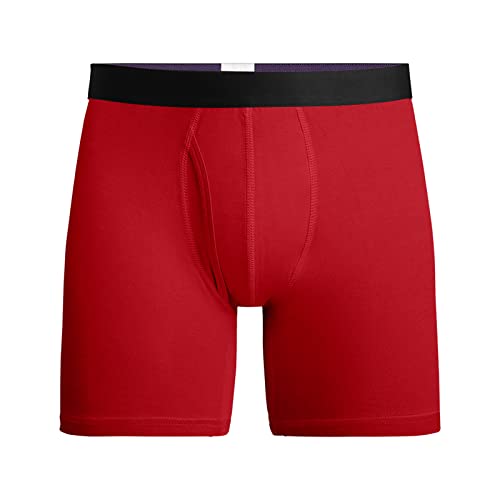 MeUndies – Men’s Boxer Briefs with Fly – 6” Inseam with Breathable and Comfortable Tencel Micro Modal Fabric, Cranberry, S