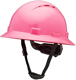 Full Brim Vented Pink Hard Hat Construction OSHA Safety Helmet 6 Point Ratcheting System | Meets ANSI Z89.1 | Personal Protective Equipment Carbon Fiber Design Hard Hat