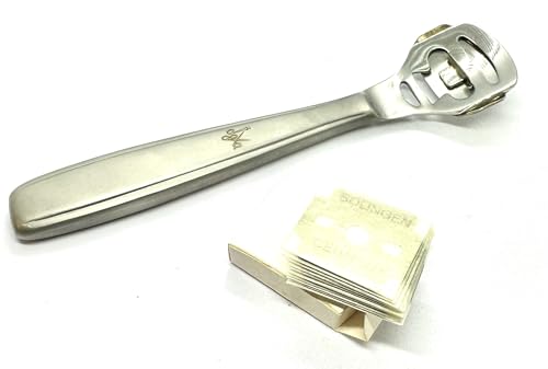 Cortacallos Profesional de Acero Inoxidable Joya Solingen - Removedor de Callos y Durezas en los Pies - Quita Callos y Durezas - 10 Cuchillas Solingen Incluidas - Made in Germany