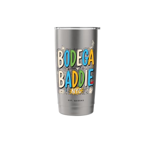 Queens New York NYC Bodega Baddie Diva Melanin Queen Femme Gobelet isotherme en acier inoxydable double paroi – vue 3