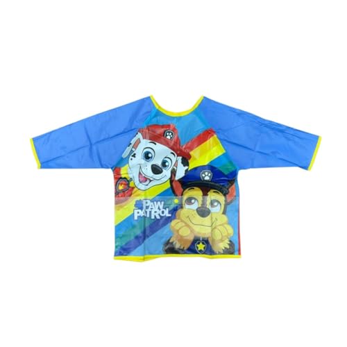 PICOBOX Tablier de Peinture Pat' Patrouille pour Enfant 2-4 Ans, Blouse Imperméable 100% PVC avec Poche, Idéal Loisirs Créatifs, École et Repas BLW Diversification Menée par l'Enfant, Taille Unique