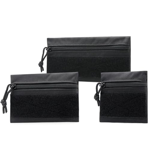 Qavctw 3 Pcs Tactical Admin Pouch with Hook - Loop Storage Bags - Hanging Pouches for Backpack Accessories