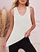 YYA V Neck Basic Tank Tops for Women Thermal Vest Winter Warm Tank-Top Sleeveless Undershirts, Cream White XL