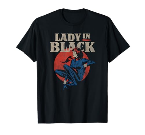 T-shirt Black Widow imprimé vintage Marvel Comics en maille douce