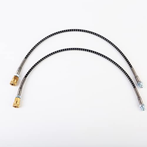 AIRMEGA High Pressure Airsoft Quick Connect Hose with Spring Wrapped M10X1 Male Female Thread for Pcp 63 Mpa 2pcs (32.5 inch)