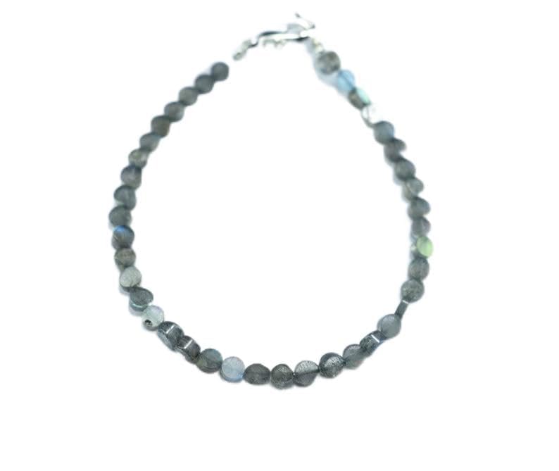 Bracelet en perles de labradorite 4mm taillées avec précision