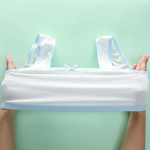 Girls Bras Cotton 9-17 Years Cotton Sports Bras for Girls Underwear for Girls Teen Strapless Bras for Girls Ages 12-14 Strapless Bras for Teens Preteen Bras Kids Bra 06# Sky Blue 13 Years3
