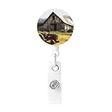 Matériau durable pour une utilisation durable : fabriqué à partir de matériau ABS respectueux de l'environnement de haute qualité, cette ancienne grange en bois avec porte-badge rétractable en forme de tracteur rouillé assure durabilité et résistance à l'usure. Le cordon rétractable en nylon s'étend jusqu'à 58 cm, ce qui le rend parfait pour scanner facilement les badges dans n'importe quel environnement professionnel.