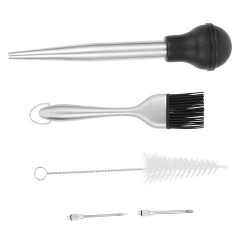 Garneck Meat Injector Pump Set Turkey Marinade Injector Kitchen Tool Dishwasher Safe Easy to Clean Comfortable Grip Ideal for Bbq Sauce Turkey Brining