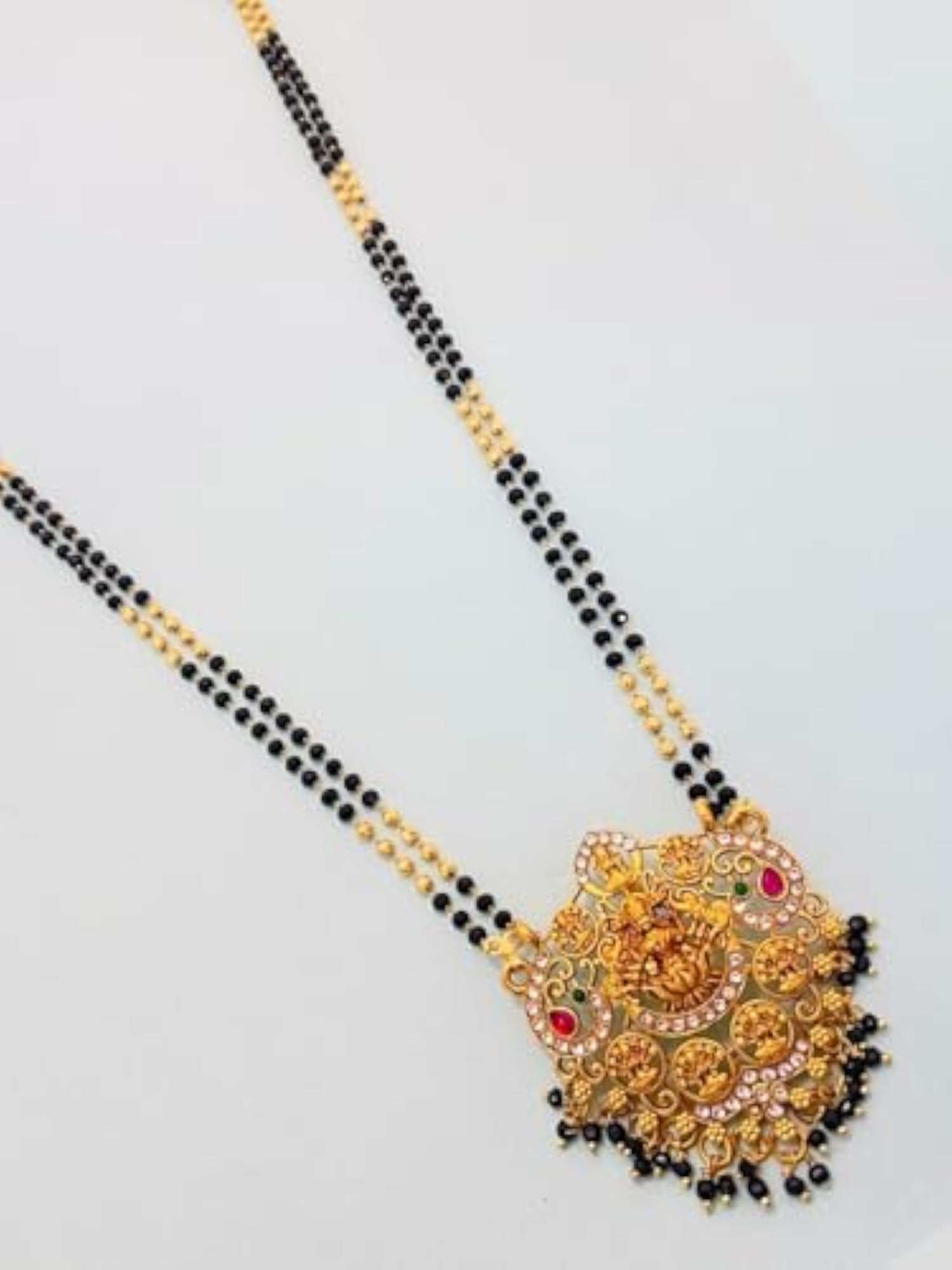 Women's Gold Plated Brass Mangalsutra with Laxmi Pendant