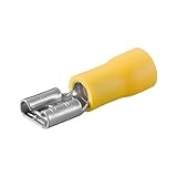 El tipo de producto es hembra CABLEPELADO Terminal Faston Hembra (6.4mm) 100 Pack Amarillo
