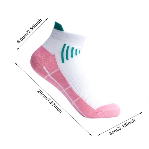 Women's White and Pink Sports Socks, Low-Cut for Outdoor Running, Cycling, Fitness, and Badminton3