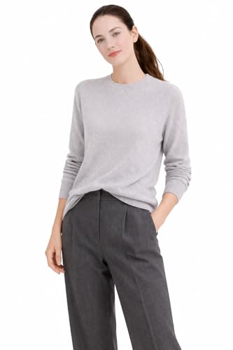 Image of Cashmeren Women's Basic Crewneck Sweater 100% Pure Cashmere Long Sleeve Round Neck Pullover