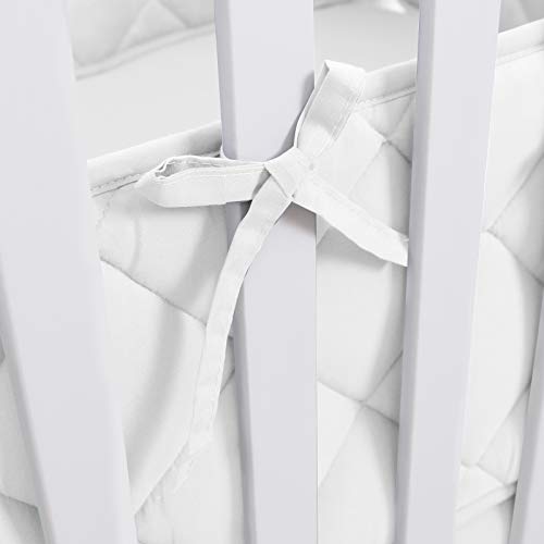 Breathable Mesh Crib Liner Pad for Baby, Mesh Crib Safety Guard Pad with Thick Padding, Nursery Crib Liner Protector for Boys Girls, White - Thumbnail 2