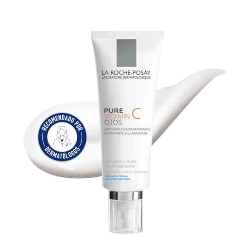La Roche Posay Tratamiento Anti-arrugas para el Contorno de Ojos, Reafirmante e Iluminador, Cuidado Dermatológico Antioxidante, Fórmula con Vitamina C Pura, Redermic C, 15 ml
