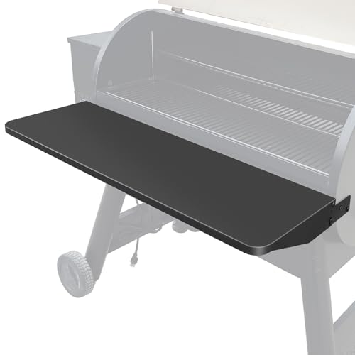 QuliMetal BAC363 Grill Folding Shelf for Traeger Pro 34 Series Texas Elite 34 Century 885 and Eastwood 34 Series Pellet Grills Ideal for Food Prep and Storage 37 x 12