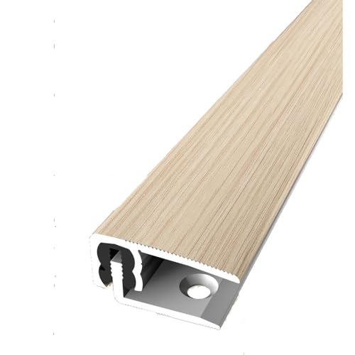 PROVISTON Profilo di finitura, bilanciamento del parquet, larghezza: 30 mm, bilanciamento dell'altezza: 7 – 18 mm, lunghezza: 900 mm, profilo in alluminio, rovere bianco calcare, 1 pezzo