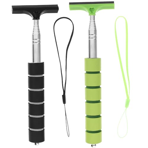 NULYLU 2 Escobillas para Limpiaparabrisas Retráctiles para Espejo Retrovisor de Coche Herramienta Limpiadora Portátil Colores Negro y Verde Uso para Limpieza de Ventanas y Espejos