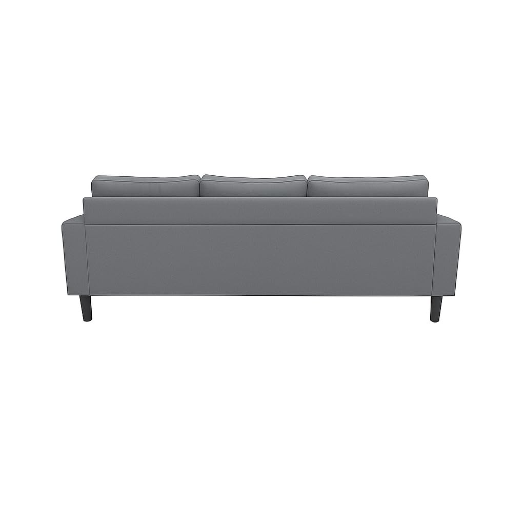 MUEBLIX.COM - Sofa 3 Plazas Chaiselongue Duruelo, Chaiselonge Intercambiable, Asientos y Respaldo Acolchados, Sofa con Estructura de Madera y Aglomerado, Sofas de Salón Modernos, Color Gris