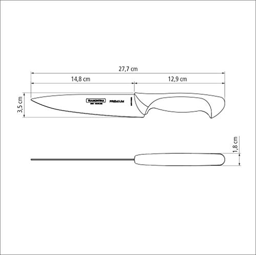 Image of TRAMONTINA Premium 6-Inch Utility Knife - Stainless Steel Blade & White Polypropylene Handle, Dishwasher Safe - Ideal for Piercing, Cutting & Prepping Meats