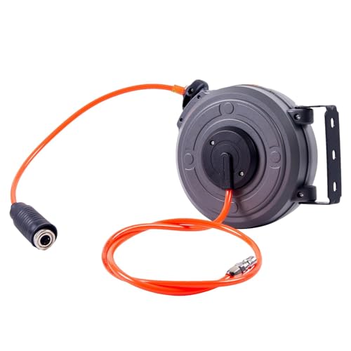 Wall Mounted Air Hose Reel - Heavy Duty Air Compressors Storage, Air Hose Reel Cart | Outdoor Hose Holder with 180° Swivel Bracket, Anti Freeze Air liine Reel for Efficient Hose Management Outside