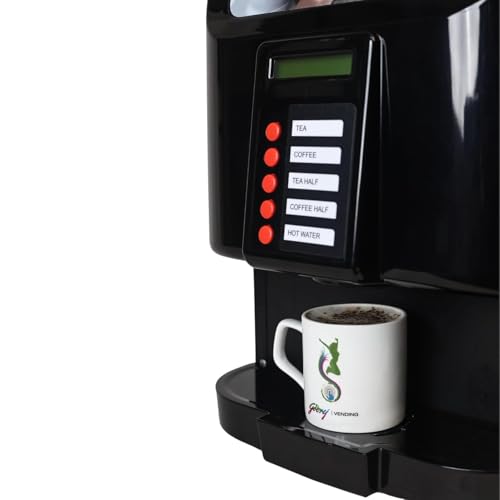 Image of Ecostar Coffee Vending Machine - 2 Canister Automatic Hot Beverage Dispenser | 30-80 Cups Daily Serving Capacity | Tabletop for Office, Shop, Commercial & Home Use (Black)