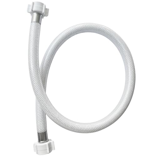 Image of 30 inch White Braided Nylon and Reinforced PVC Water Hose,Hose Connector