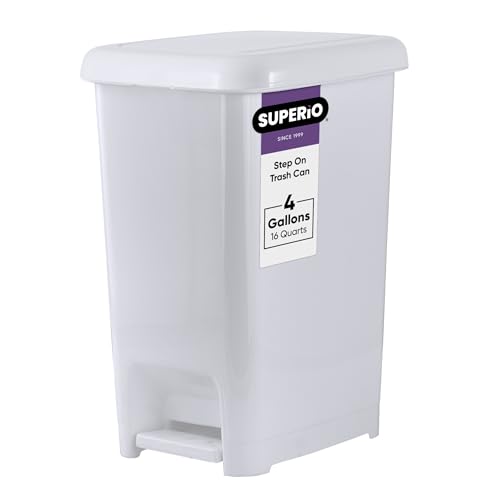 Caneca de basura compacta Superio 4 galones blanca