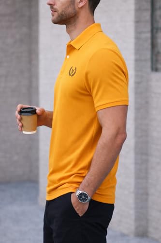 Image of Mack Jonney Men's Cotton Polo T-Shirt|Solid Regular Fit|Half Sleeve Collar T-Shirt for Casual Wear-MJ-32