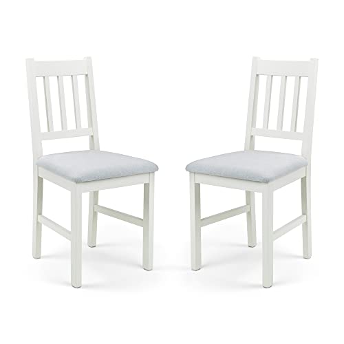 Julian Bowen Coxmoor Lot de 2 chaises de Salle à Manger Blanc et chêne, Bois, Taille Unique