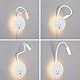 ERWEY Leselampe Bett, Leselampe Wandmontage 3W+8W Bettlampe mit Schalter und USB-Aufladung,LED Wandlampe Leselicht 360° Schwenkbar Schwanenhals mit Stecker und Kabel für Schlafzimmer, Weiß