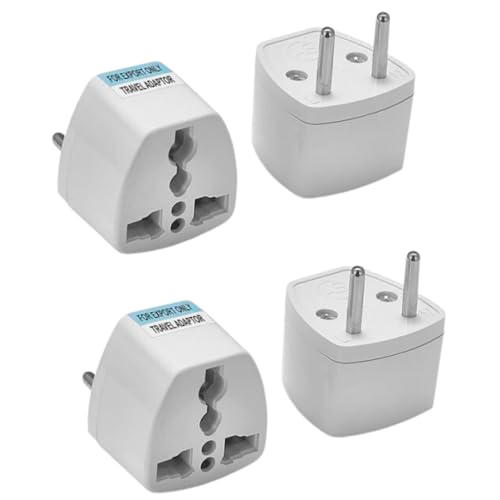 Image of Hi-Plasst India to Europe Travel Adapter Plug (Pack of 4) Type C Power Plug Converter, Universal Socket for Denmark, Switzerland, Italy, Brazil, South Africa, Israel - Compact & Lightweight for Travel