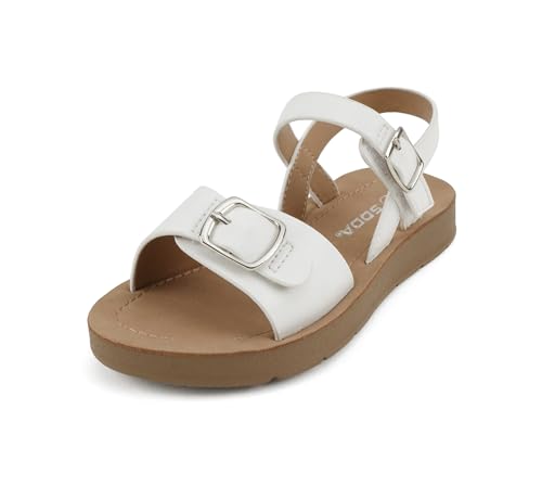 Soda Walda-2q ~ Little Kids/Children/Girls Open Toe Multi Buckled Strap Slide Sandal2