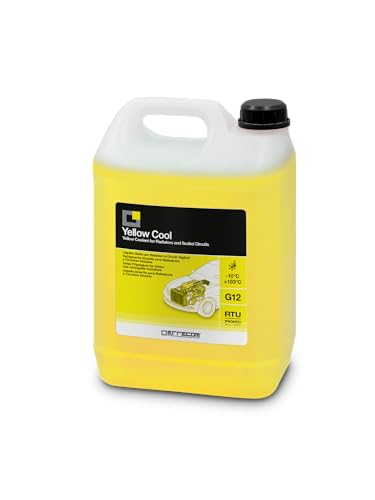 Errecom Yellow Cool, Liquide de Radiateur Jaune Fluorescent -10°C, antigel G12 avec Paquet d'inhibiteurs à Base Organique OAT, Prêt à l'emploi, 5 litres