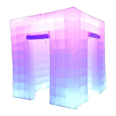 AFGZQ LED Inflatable Photo Booth Wedding Booth, Portable Photography Backdrops, with GBR Led Light, for Party Wedding Decoration, 98.4X78.7X98.4 Inch (Color : 2 doors) Cover