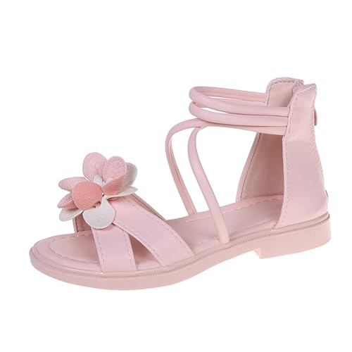 IWIHMIV Toddler Flower Girl Sandals Girl Summer High Top Flat Dress Shoes Toddler Wedding Party Shoes With Back Zipper