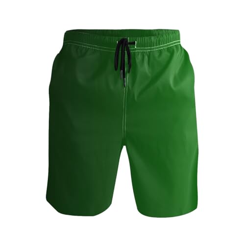 ODAWA Green Gradient Swimming Suits for Men, Men Swim Trunks Mesh Lining Swimming Shorts Men with Pockets