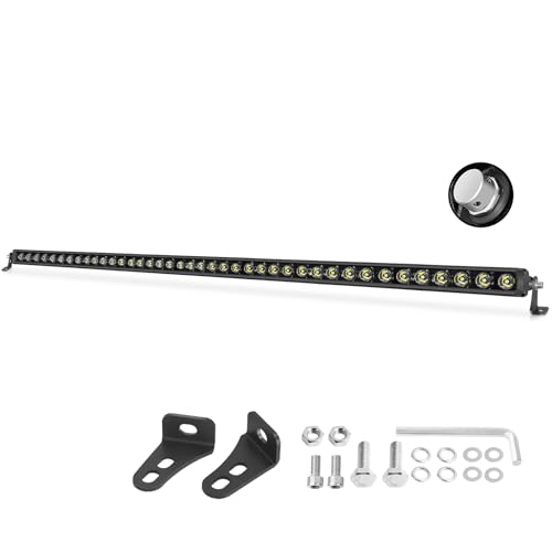 OFFROADTOWN 40 Inch Single Row LED Light Bar 400W Spot Off Road Driving Lights Ultra Slim Thin LED Light Bar Waterproof Roof Bumper Lights for Trucks UTV ATV Pickup Can-am