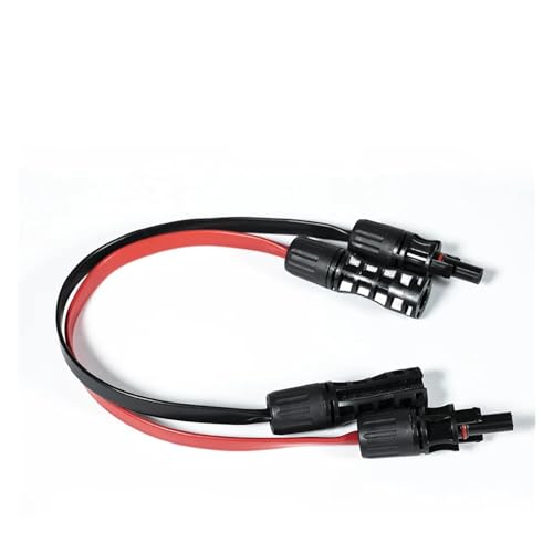 ImBros Flexible Flat Extension Cable 40cm 4mm2 Red/Black Coaxial Solar Cable with 1500V DC Connector Pass Window Car Door Home (Color : Black and Red)