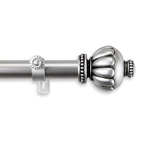 A&F Rod Decor - Mae Curtain Rod 1 inch Diameter, 160-240 inch - Satin Nickel