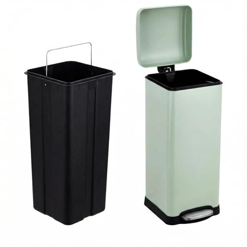 Caneca de basura cuadrada de acero inoxidable 30 litros