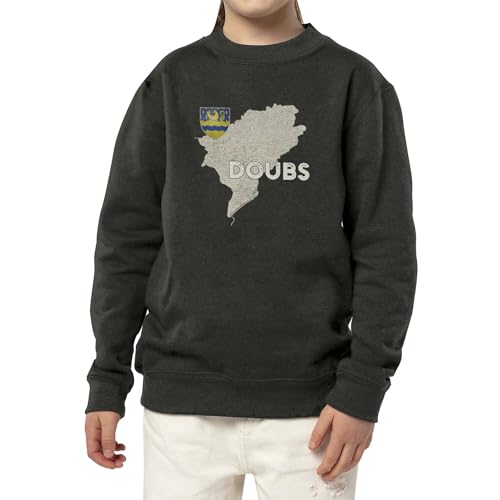 Sweatshirt enfant Besançon maille douce et carte du Doubs rétro - 3
