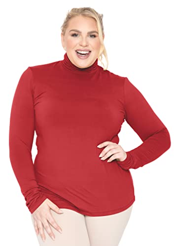 Image of Womens Turtle Neck | Long Sleeve and Sleeveless Top | Plus Size XL-7X | Tops Women White Turtleneck Women