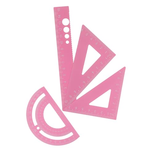 DIYEAH 1 Juego accesorio de dibujo oficina accesorios the office merchandise regla para diseñadores ruler digital lapices suministros de oficina juego de reglas Metal rosa