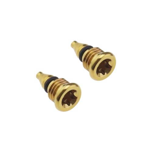 The Lord of the Tools 2Pcs Bicycle Bleed Screws for Lever Reservoir T25 Compatible with Magura EBT Bike Titanium Alloy Bolts Bicycle Fuel Tank Oil Filling Hole Screw Gold