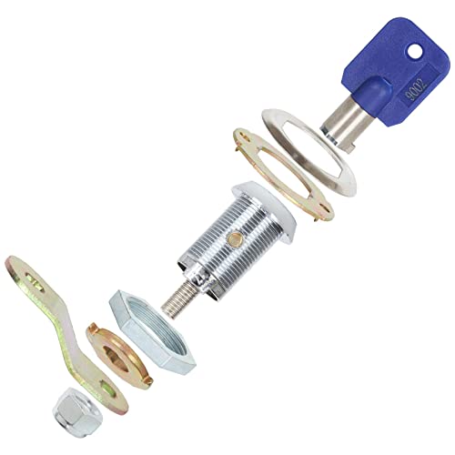 12 Pack Tubular Cam Lock Set 1-1/8 Inch Cylinder 90° Cabinet Cam Lock Secure Files Drawer Dresser Mailbox Rv, Keyed Alike Removable Key Fits On 7/8" Max Panel Thickness, Chrome-Finish Zinc Alloy #TOP2